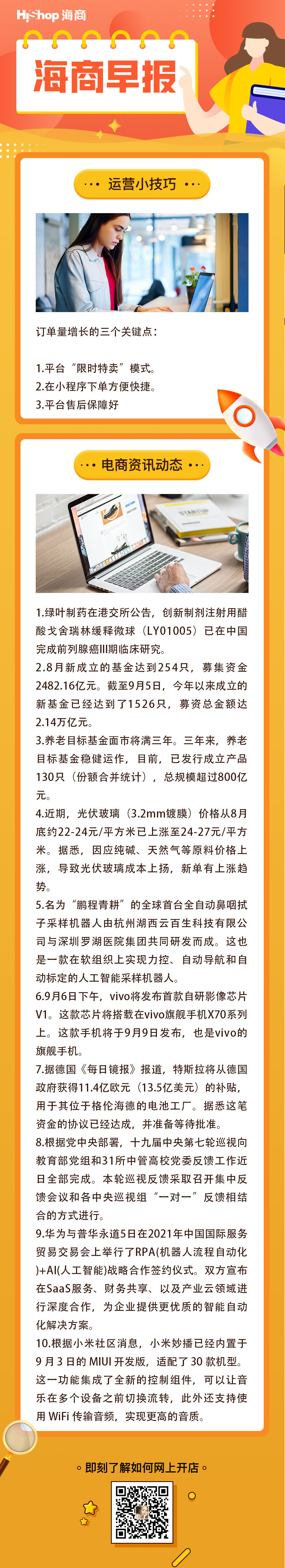 HiShop電商早報——2021年9月6日